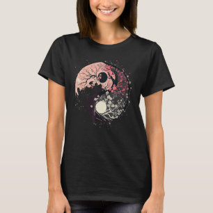 Cherry Blossom Taoism Yin Yang on Zen Taijitu Yin  T-Shirt
