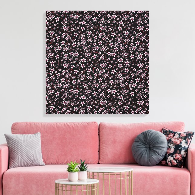 Cherry Blossom Tapestry Canvas Print (Insitu(LivingRoom))