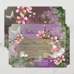 Cherry Blossom Tea Party Invitations