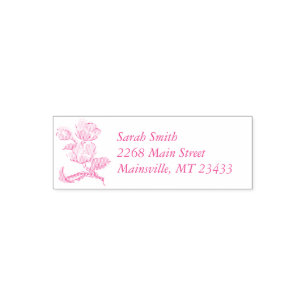Cherry Blossom Teal Retro Vintage Baby Shower Self-inking Stamp