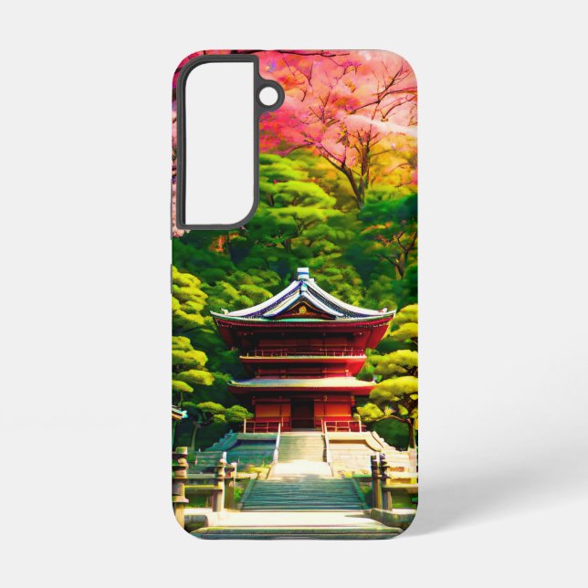Cherry Blossom Temple  Samsung Galaxy S22 Case (Back)