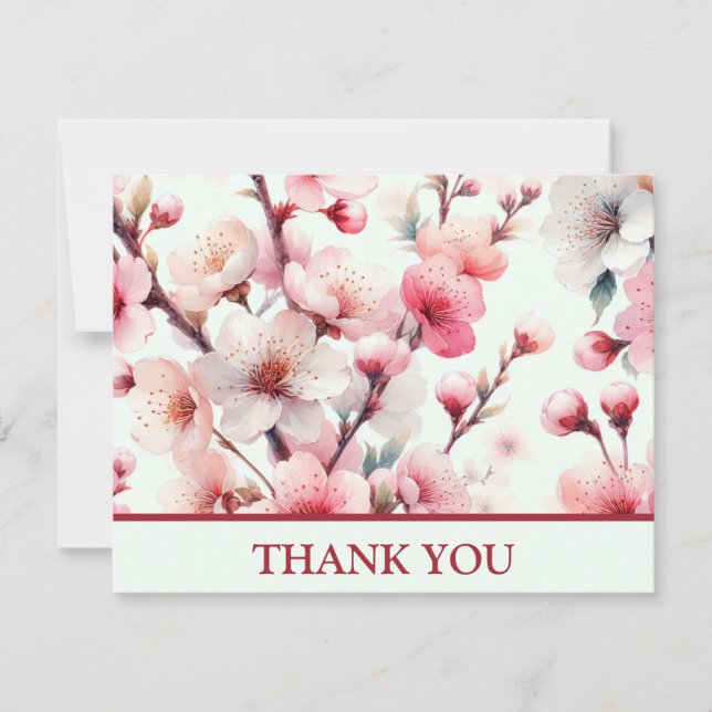 Cherry Blossom Thank You Card (Front)