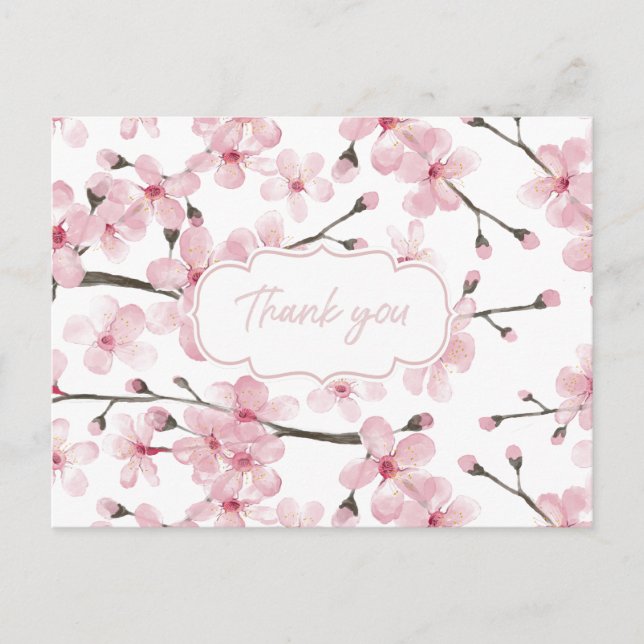 Cherry blossom Thank you card  (Front)