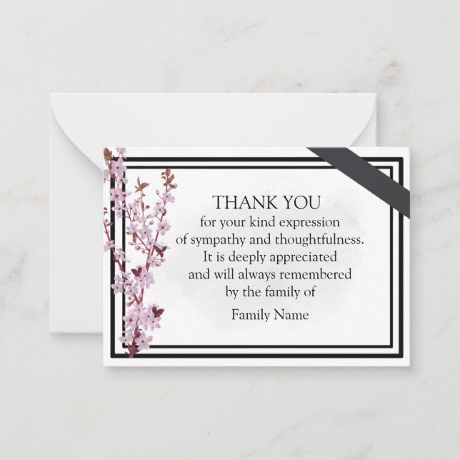 Cherry Blossom Thank You Cards (Front)