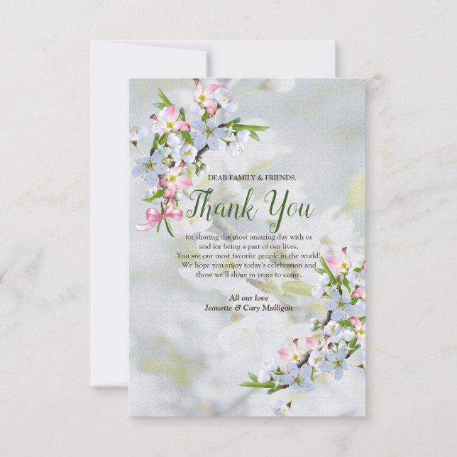 Cherry Blossom Thank You Cards (Front)