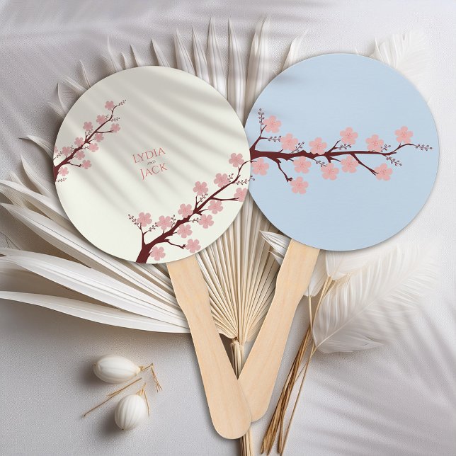 Cherry Blossom Themed Wedding Hand Fan (Creator Uploaded)