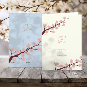 Cherry Blossom Themed Wedding Programme