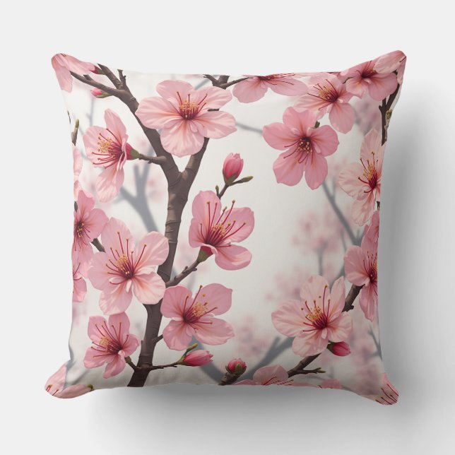 Cherry blossom throw pillow (Front)