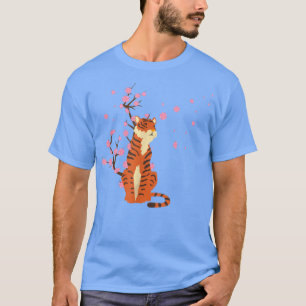 Cherry Blossom Tiger Animal Japanese Sakura Flower T-Shirt