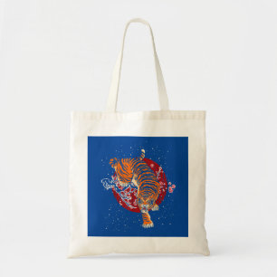 Cherry Blossom Tiger Tote Bag