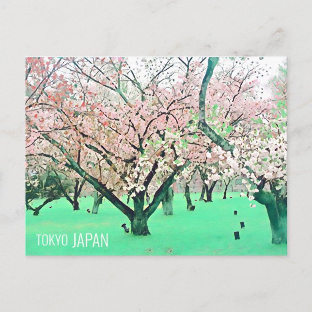 Cherry Blossom Tokyo Park Japanese travel Postcard (Front)