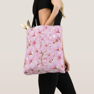 Cherry Blossom Tote Bag Floral Reusable Bag