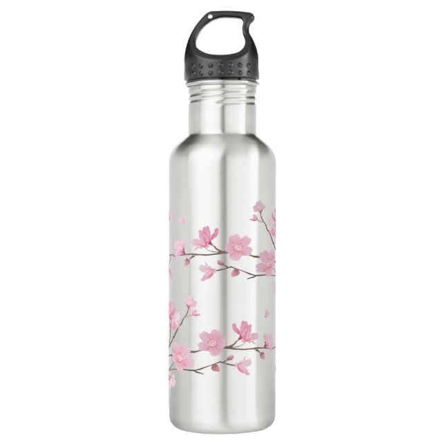 Cherry Blossom - Transparent Background 710 Ml Water Bottle (Front)