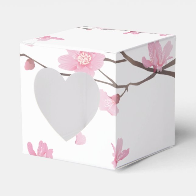 Cherry Blossom - Transparent Background Favour Box (Front Side)