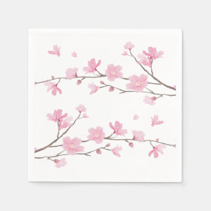 Cherry Blossom - Transparent Background Napkin