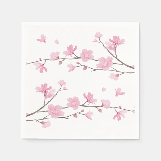 Cherry Blossom - Transparent Background Napkin (Front)