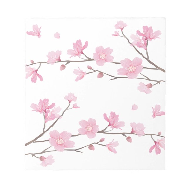 Cherry Blossom - Transparent-Background Notepad (Front)