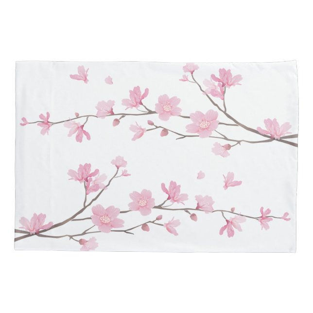 Cherry Blossom - Transparent Background Pillowcase (Back)