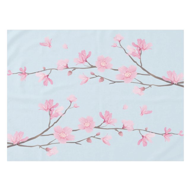 Cherry Blossom - Transparent Background Tablecloth (Front (Horizontal))