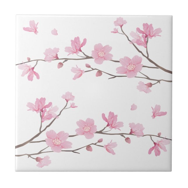 Cherry Blossom - Transparent-Background Tile (Front)