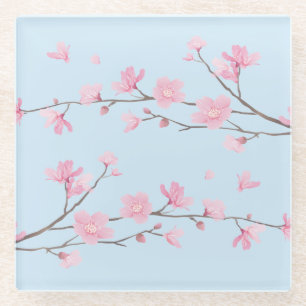 Cherry Blossom - Transparent Glass Coaster