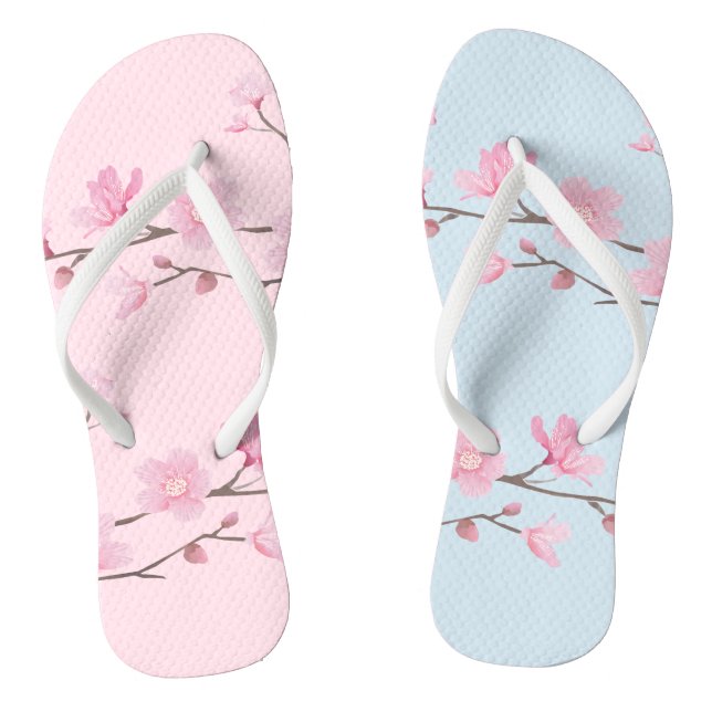 Cherry Blossom - Transparent - Special Flip Flops (Footbed)