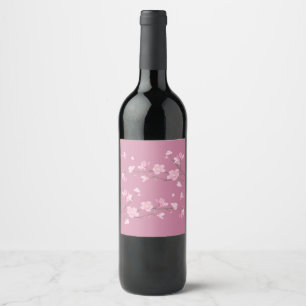 Cherry Blossom - Transparent Wine Label
