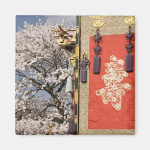 Cherry blossom tree and silk tapestry of magnet