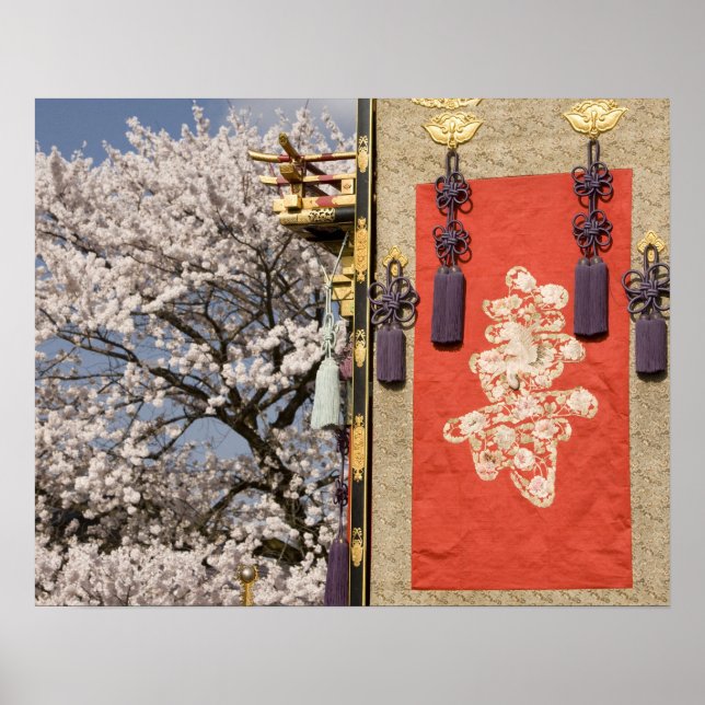 Cherry blossom tree and silk tapestry of poster (Front)