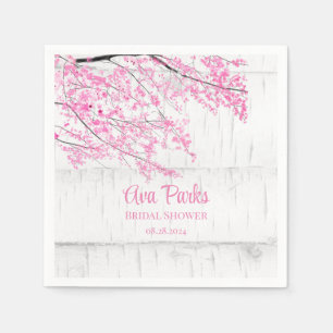 Cherry Blossom Tree Bark Bridal Shower Napkin
