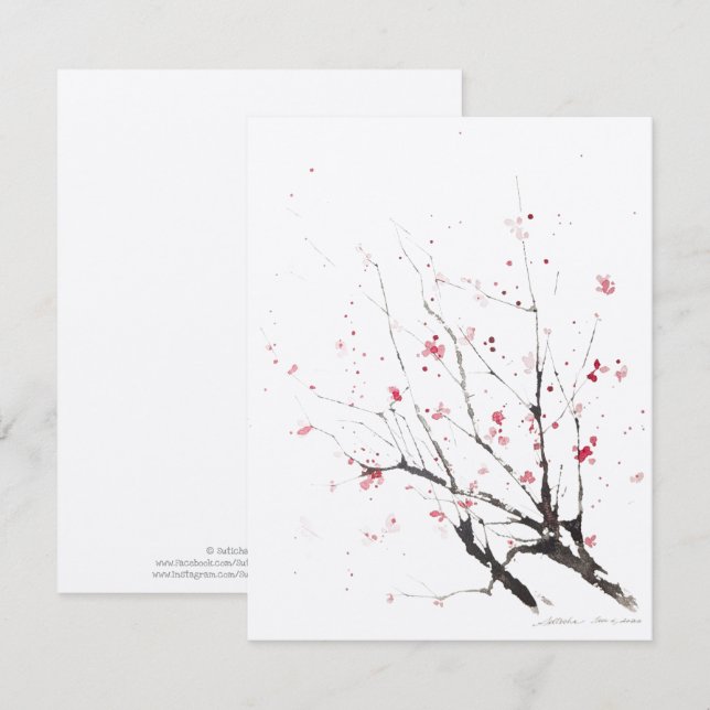 Cherry Blossom Tree - Blank Card (Front/Back)