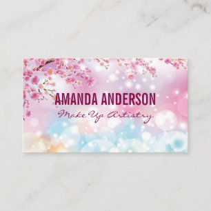 Cherry Blossom Tree   Boke   Sparkle Business Card