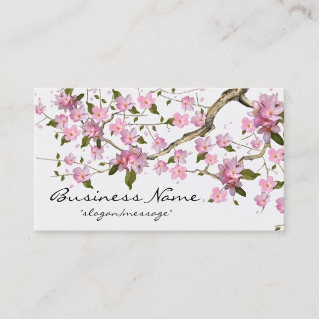 Cherry Blossom Tree Branch 2 Business Card (Front)