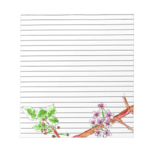 Cherry Blossom Tree Branch Botanical Lined Notepad