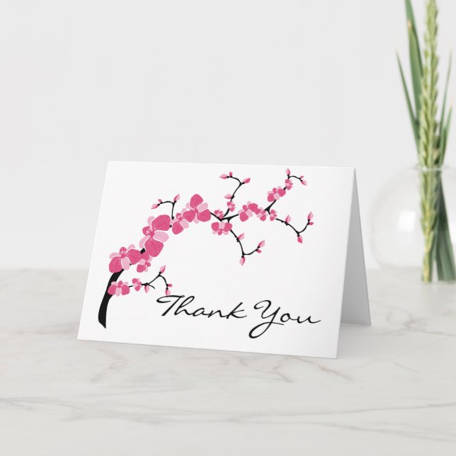 Cherry Blossom Tree Branch Customisable Card (Front)