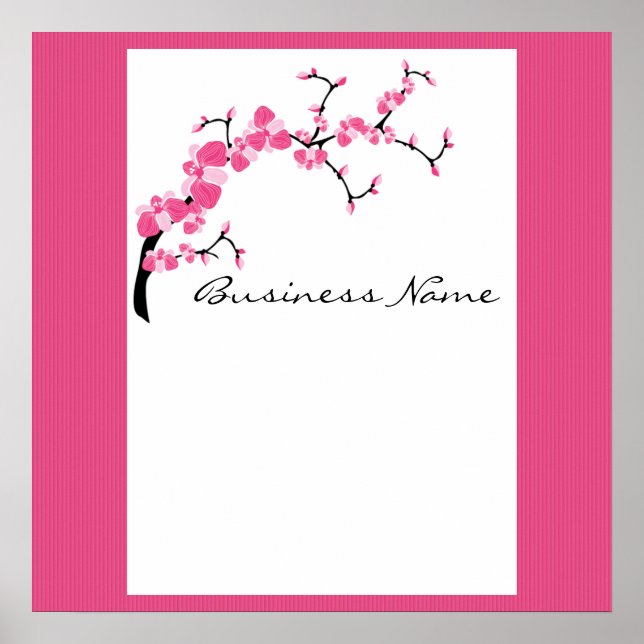 Cherry Blossom Tree Branch Customisable Poster (Front)