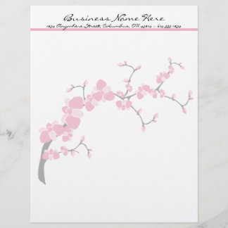 Cherry Blossom Tree Branch Letterhead Design 2