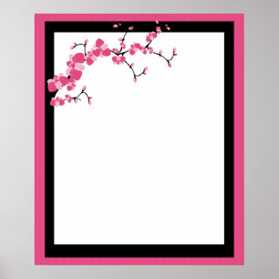 Cherry Blossom Tree Branch Poster Design 2