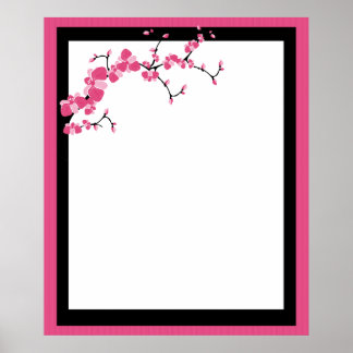 Cherry Blossom Tree Branch Poster Design 2