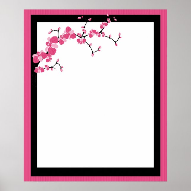 Cherry Blossom Tree Branch Poster Design 2 (Front)