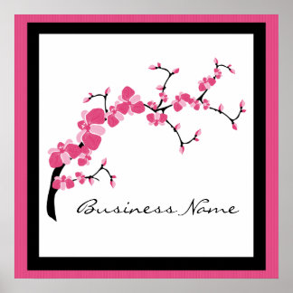 Cherry Blossom Tree Branch Poster Design 3