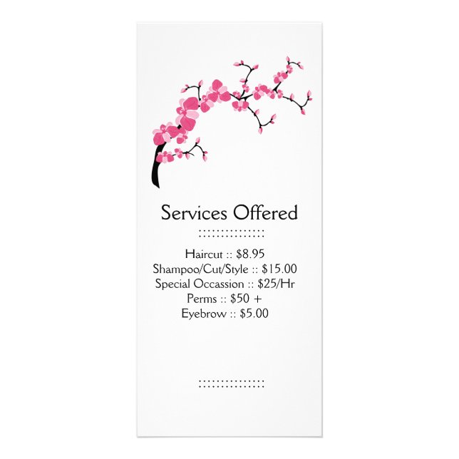 Cherry Blossom Tree Branch Services Rack Card (Front)