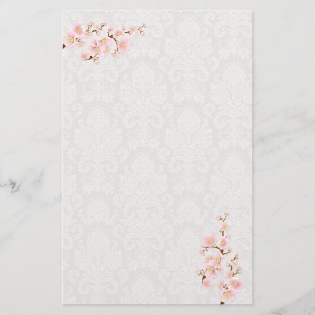 Cherry blossom tree branch Stationery (Front)