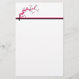 Cherry Blossom Tree Branch Stationery Design 4