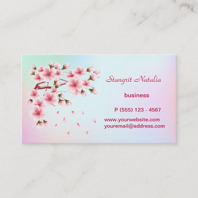 Cherry Blossom Tree Business Card (Front)