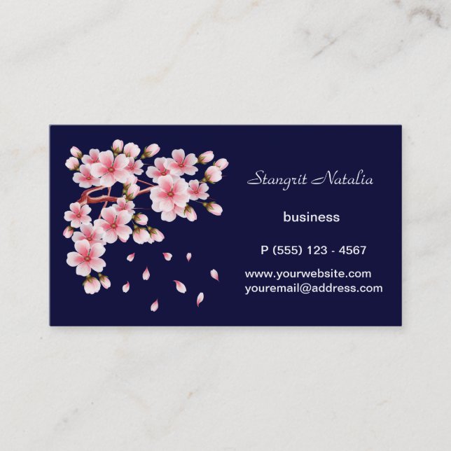 Cherry Blossom Tree Business Card (Front)