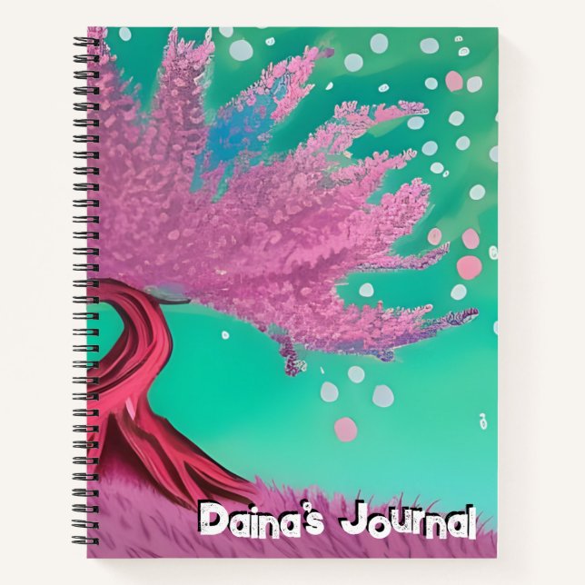 Cherry Blossom Tree Custom Name Journal (Front)