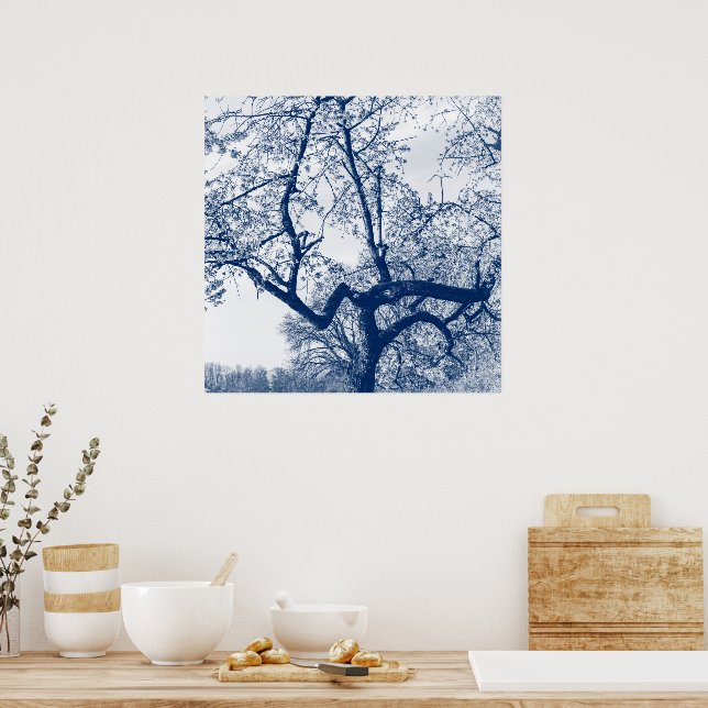 Cherry Blossom Tree, Delfts Blue Poster (Kitchen)