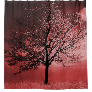 Cherry Blossom Tree in Shades of Pink Shower Curtain