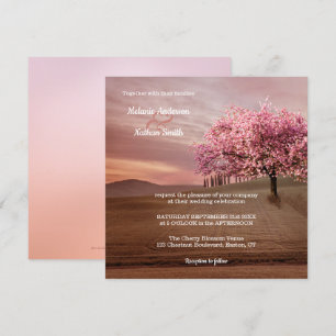 Cherry Blossom Tree Orchard Wedding Invitation